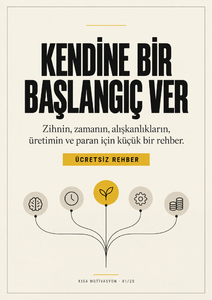 Kendine Bir Başlangıç Ver: ücretsiz rehberin kapağı